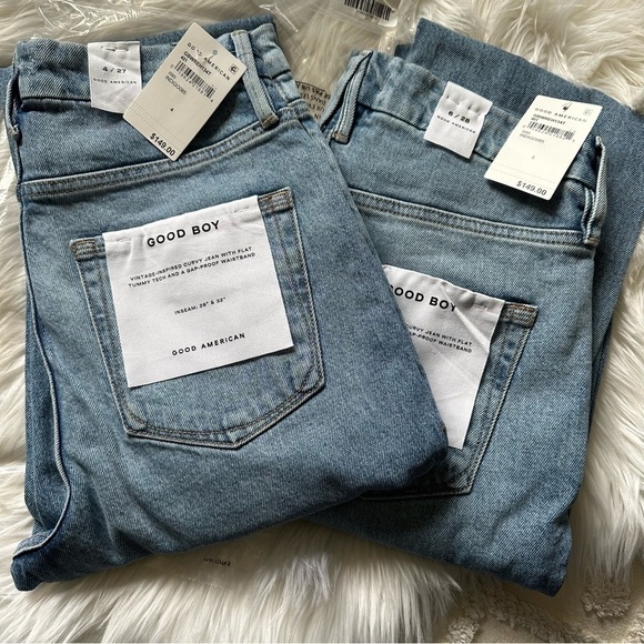 GOOD American Good Boy Wide Release Hem Jeans - Picture 2 of 7